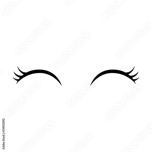Eyelashes vector illustration. Collection of mascara styles for makeup  closed girly eyes with beautiful lashes isolated on white