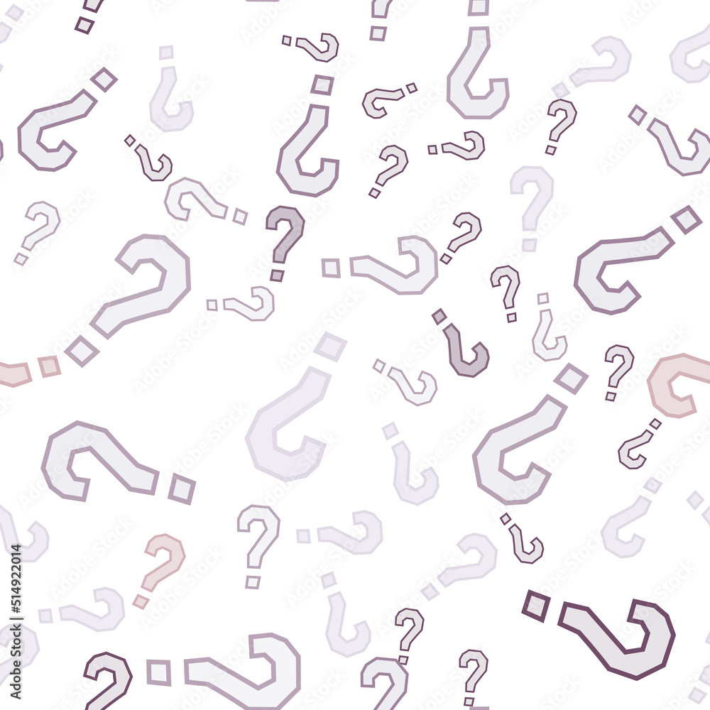 Quiz seamless pattern. Question marks, doubt, faq