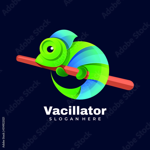 colorful chameleon logo illustration vector template