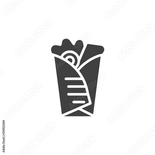 Shawarma roll vector icon