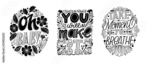 Cute hand drawn motivation lettering postcard. Lettering art for poster, t-shirt design.