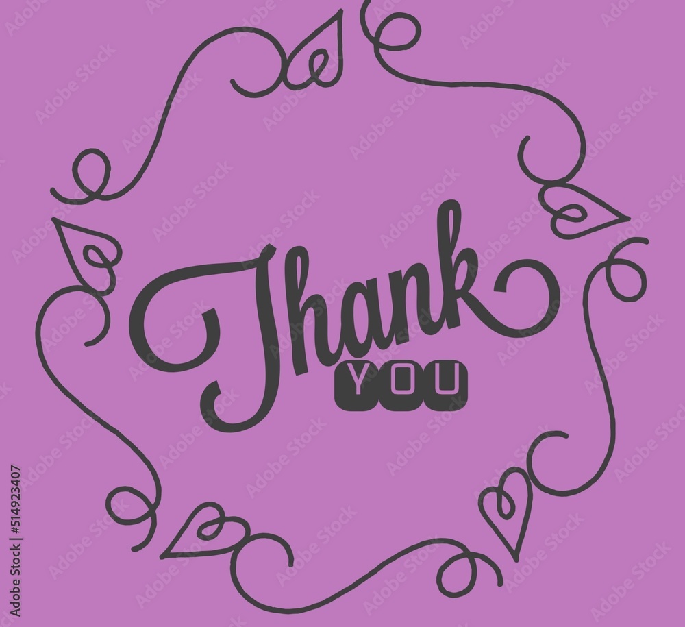 Thank You Greeting Design with Pink Background