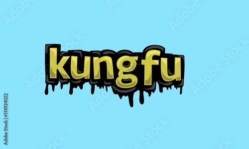KUNGFU writing vector design on blue background