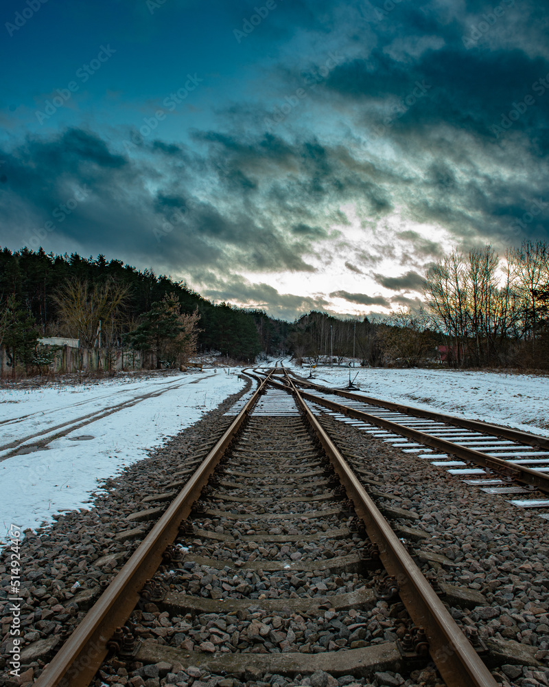 Fototapeta premium railway in the countryside