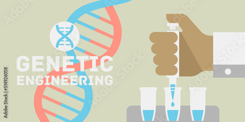 Genetic engineering vector banner illustration
