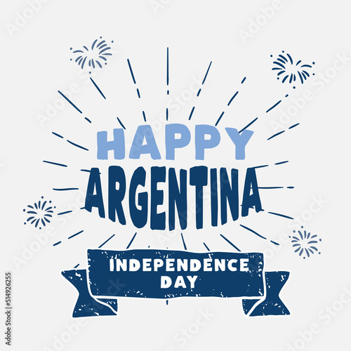 Square Banner illustration of Argentina independence day celebration. Waving flag and hands clenched. Vector illustration.