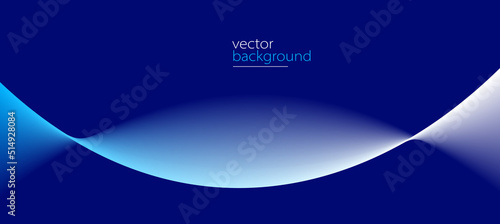 Smooth flow of wavy shape with gradient vector abstract background, dark blue design curve line energy motion, relaxing music sound or technology.