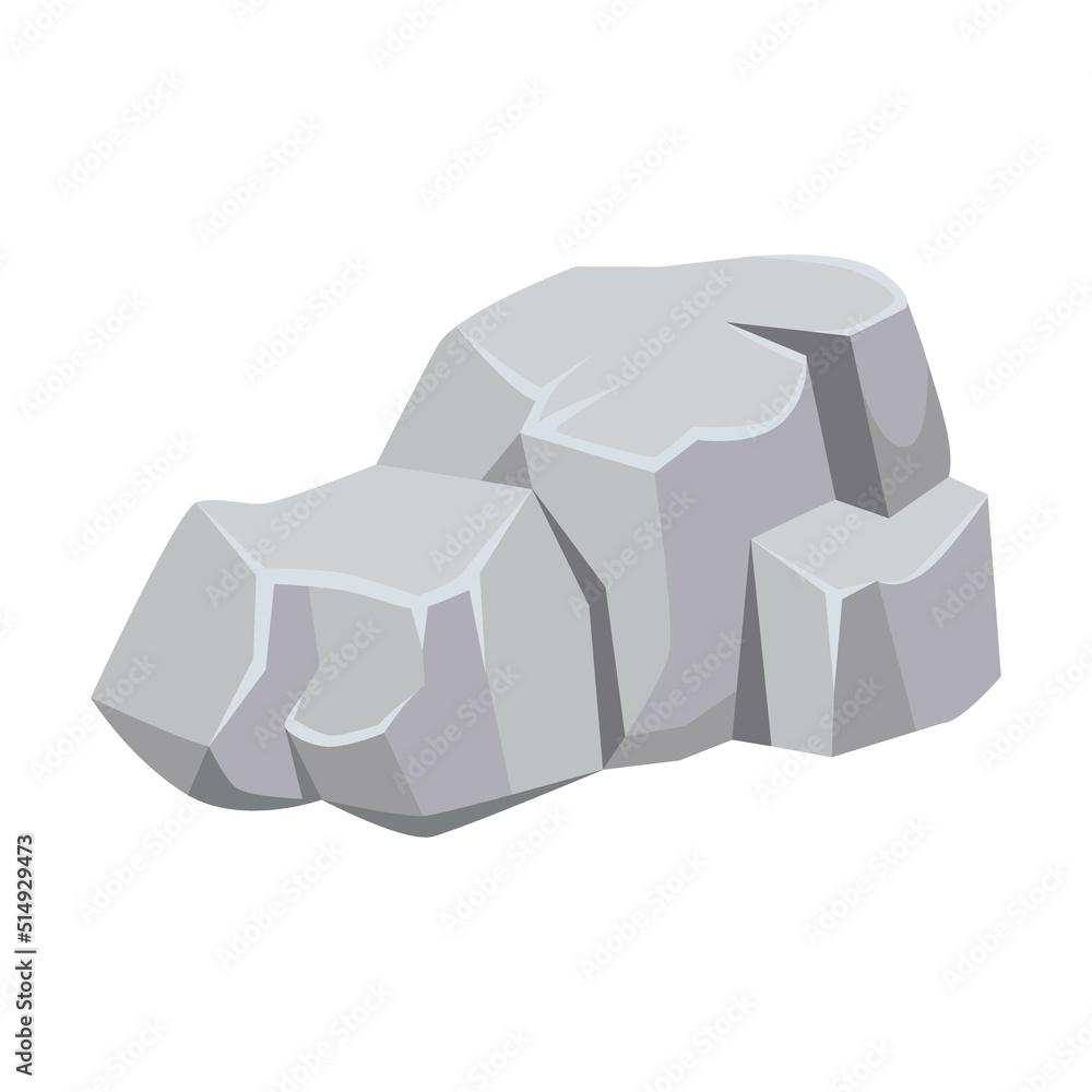 Piece of rock. Natural rock isolated on white. Piles of grey boulders, cobbles and gravels. For mountains, geology, rock fall Piece of rock. Natural rock isolated on white. Piles of grey boulders, cobbles and gravels. For mountains, geology, rock fall