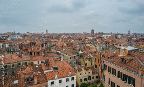 Aerial View of Venice, Veneto, Italy, Europe, World Heritage Site © Simoncountry