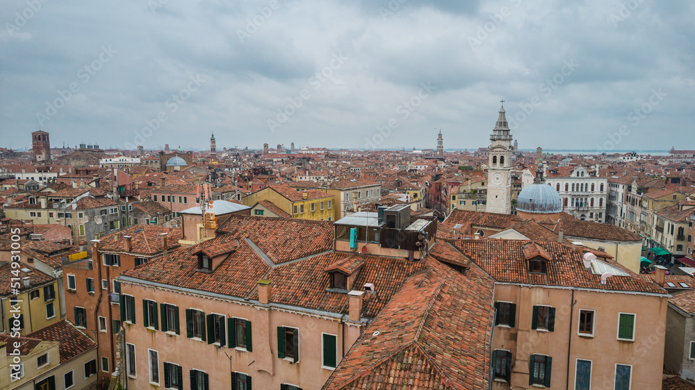 Fototapeta premium Aerial View of Venice, Veneto, Italy, Europe, World Heritage Site