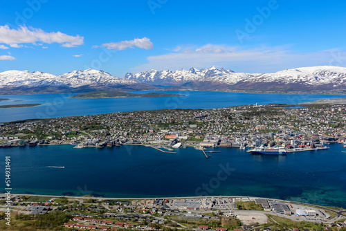 Fototapeta Naklejka Na Ścianę i Meble -  Tromso, Norway. 01.05.2015 Panoramic view of the city of Tromso