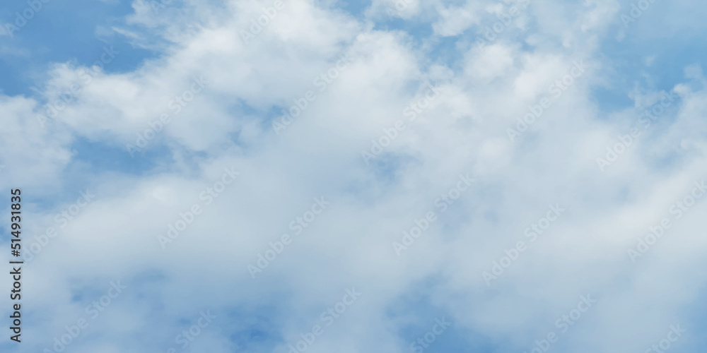 Bright and clear clouds cape covered natural summer seasonal blue sky background, Abstract shinny and fresh summer sky background with clouds, cloudy natural blue sky background for creative design.