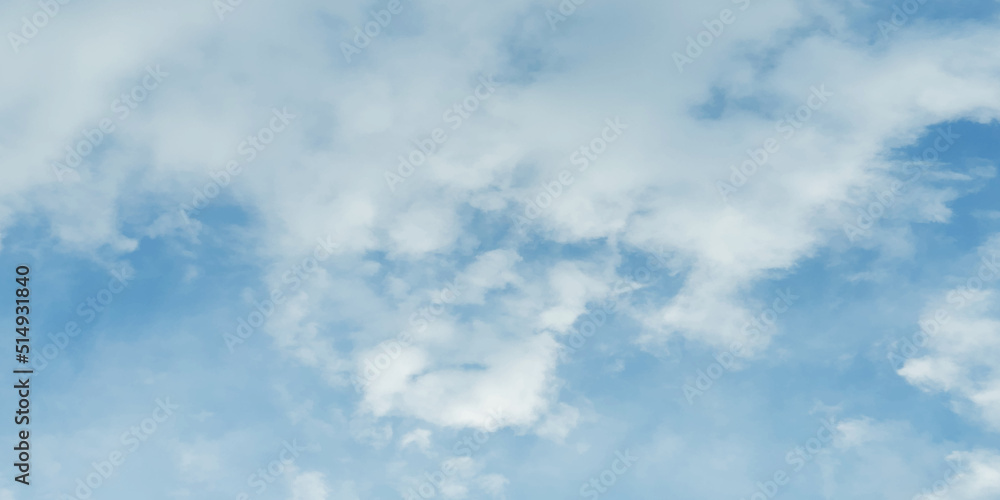 Bright and clear clouds cape covered natural summer seasonal blue sky background, Abstract shinny and fresh summer sky background with clouds, cloudy natural blue sky background for creative design.