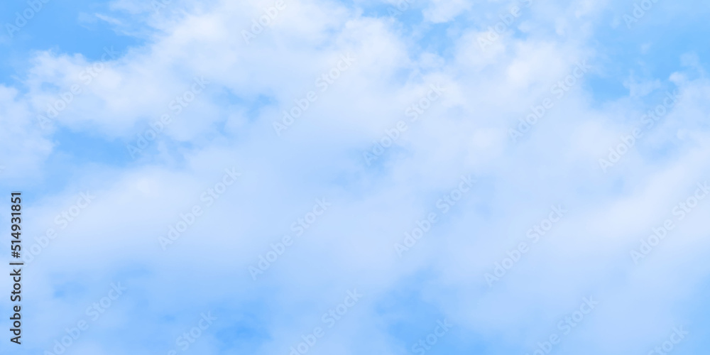 Decorative, clear and fresh morning sky background with clouds cape, Abstract blue sky background of summer season with small clouds, fluffy and blurry summer sky background for wallpaper and design.