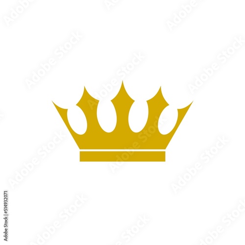Golden Crown of king icon isolated on white background