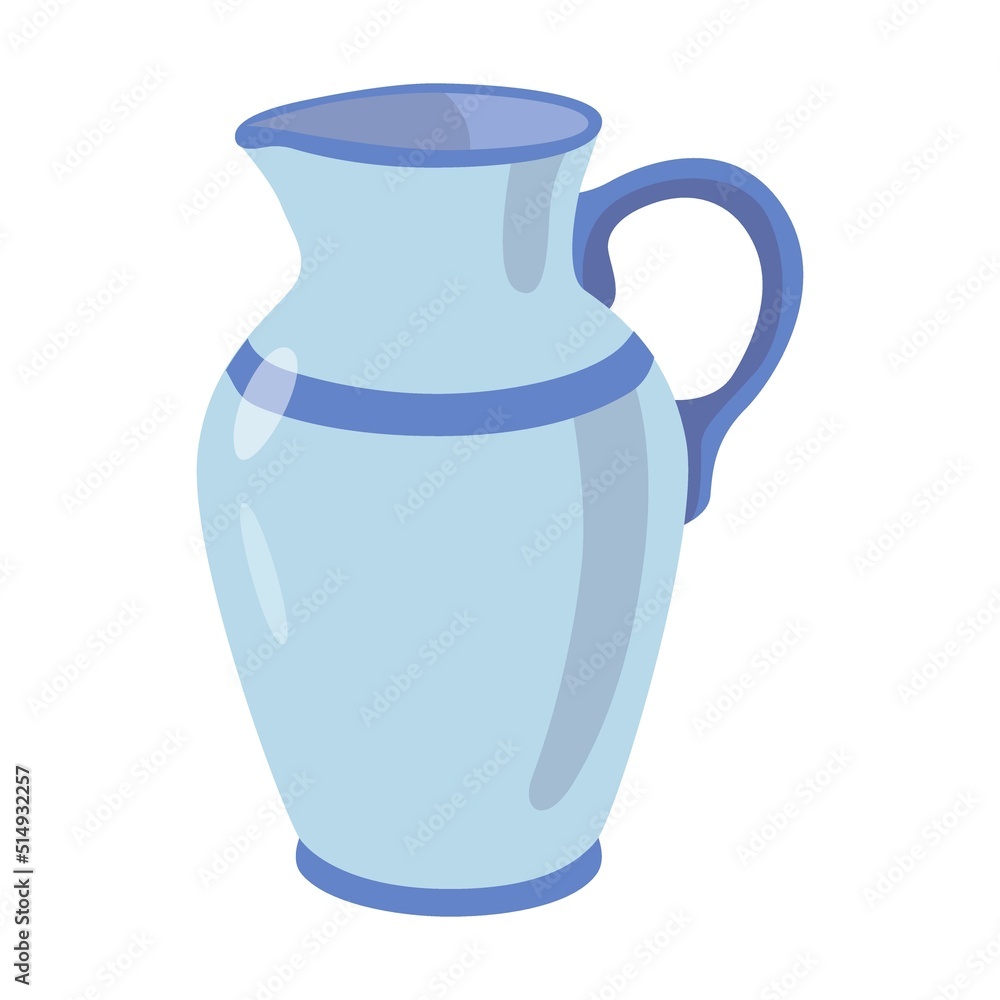 Ceramic jug for drinking tea. Teapot, cup with saucer, mug, bowl, pot, jug isolated on white background. Can be used for home, kitchen, coffee break Ceramic jug for drinking tea. Teapot, cup with saucer, mug, bowl, pot, jug isolated on white background. Can be used for home, kitchen, coffee break