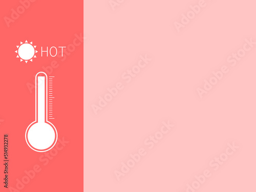 熱中症対策用の警告アイコンとフレーム背景イラスト