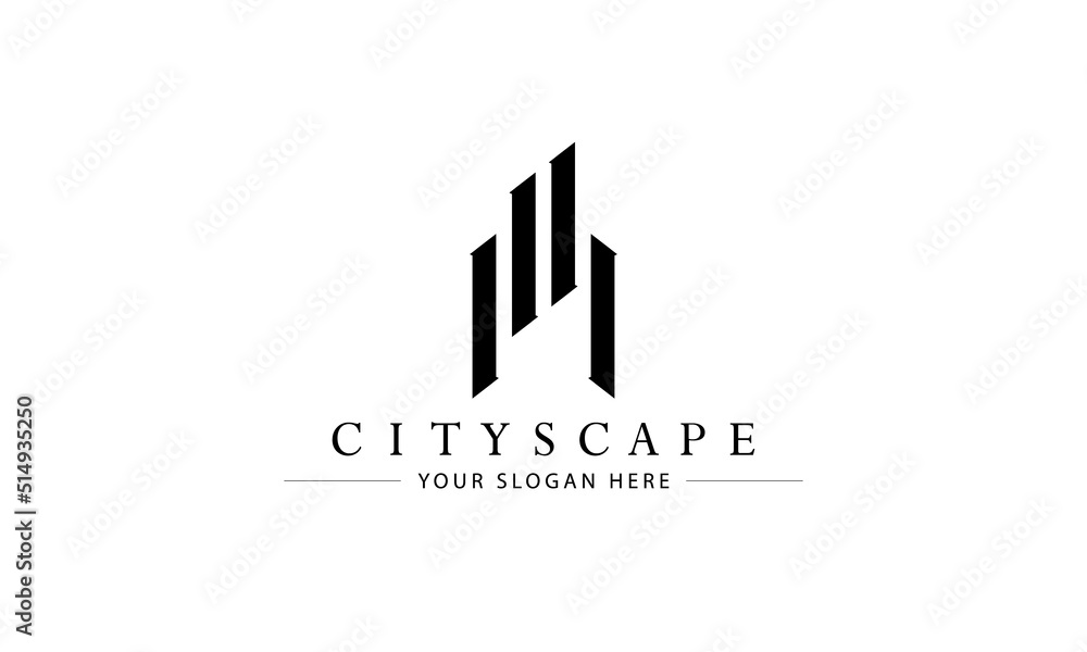 Architeture logo. Modern building, real estate, cityscape, planning, structure, apartment, property, construction, architecture and residence logo design concept.