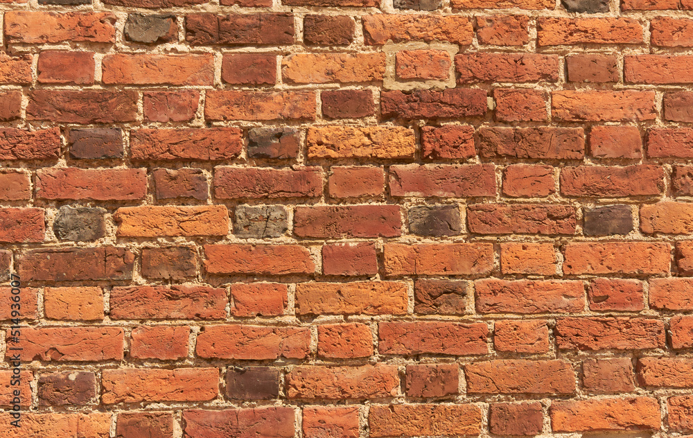 Ancient brickwork. Red brick background. Old red brick wall. Ancient brickwork. Red brick background. Old red brick wall.