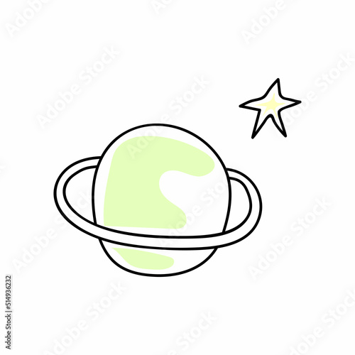 planet saturn in doodle style