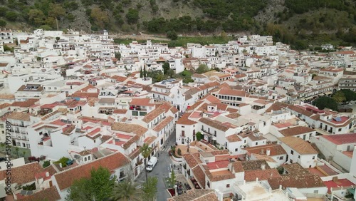 Aerial view of Mijas village centre at costa del Sol, Andalusia, Spain photo