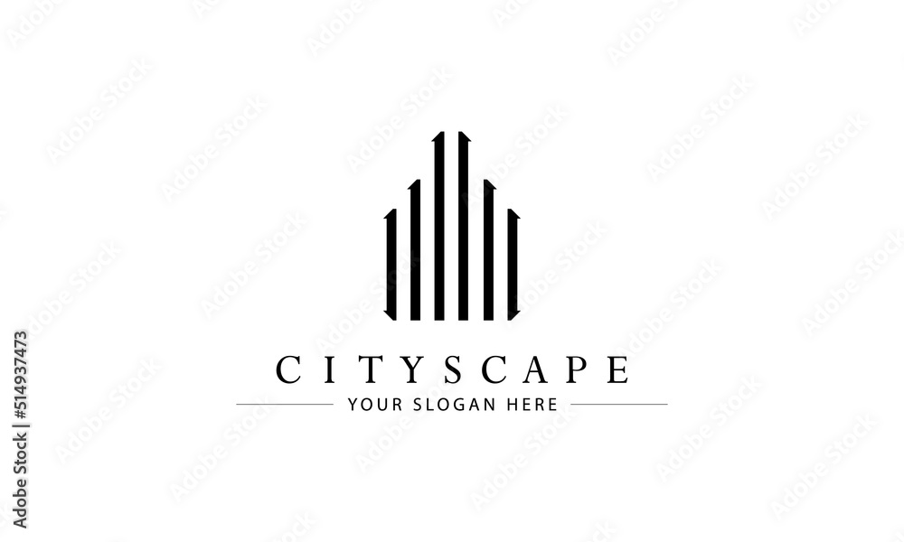 Building logo. Real estate logo design concept. Design for building, apartment complex, architecture, construction, property, structure, planning , cityscape and residence.