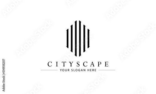 Building logo. Real estate logo design concept. Design for building  apartment complex  architecture  construction  property  structure  planning   cityscape and residence.