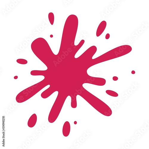 Colored paint splashes vector illustration. Collection of colorful splatters of liquid ink of different shapes isolated on white background