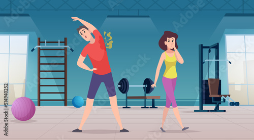 Smelly persons. Disgusting male and female ugly and smelly body exact vector cartoon background photo