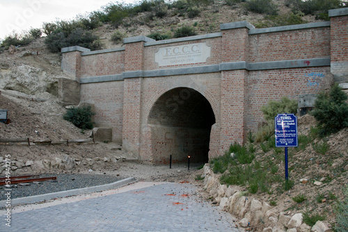 Detail of the entrance to the Chubut central railway tunnel in Gaiman, today it is out of operation