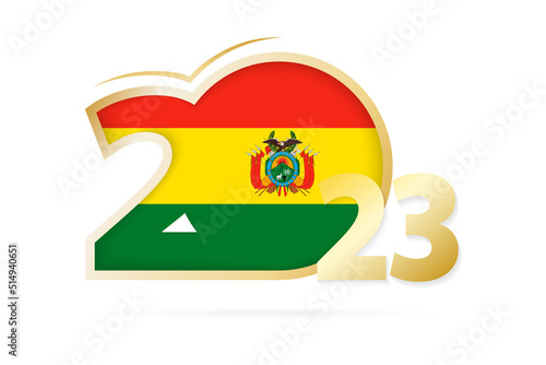 Year 2023 with Bolivia Flag pattern.