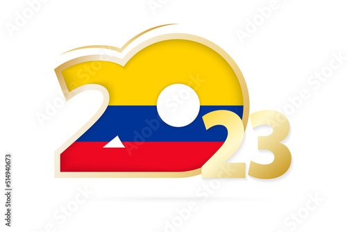 Year 2023 with Colombia Flag pattern.