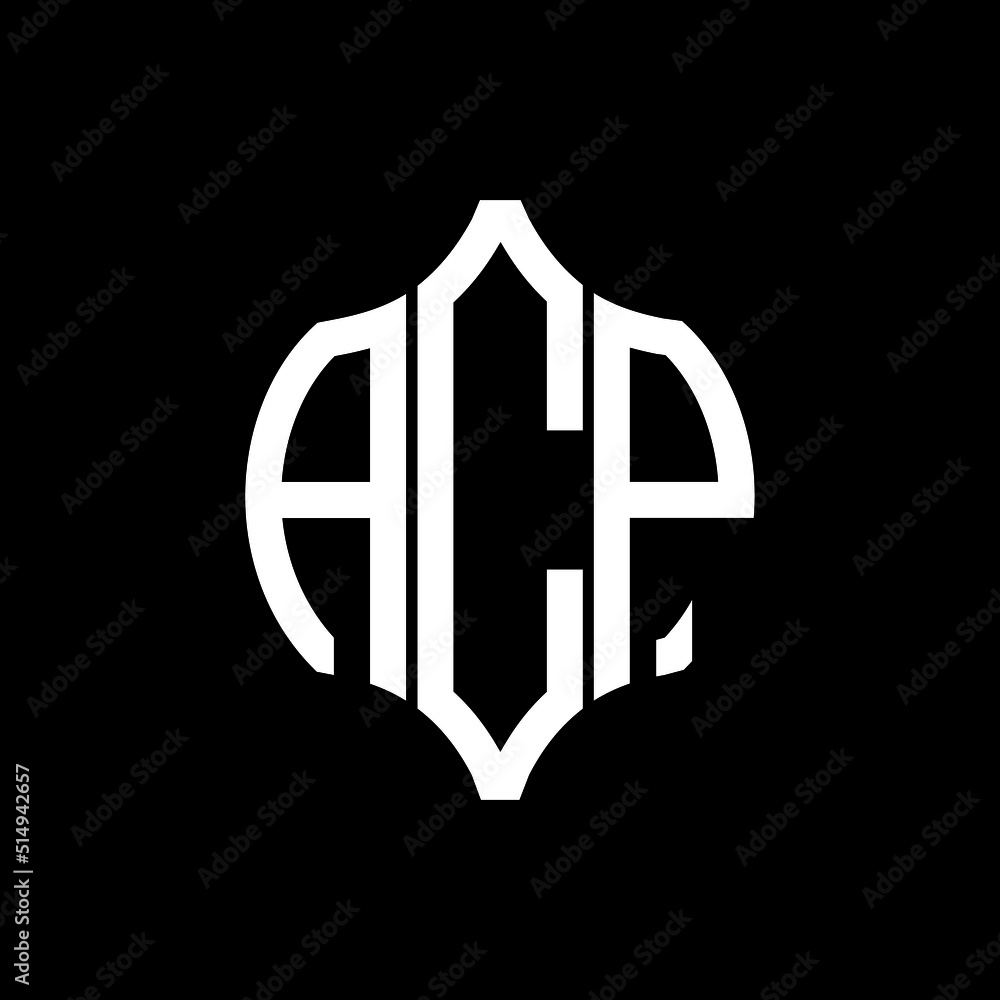 ACP letter logo. ACP best black background vector image. ACP Monogram ...