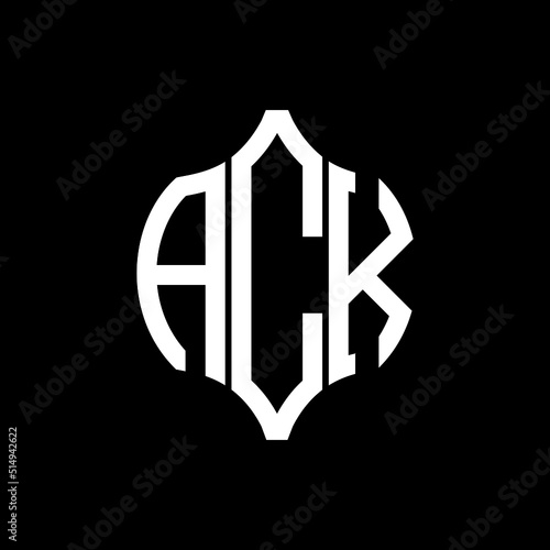 ACK letter logo. ACK best black background vector image. ACK Monogram logo design for entrepreneur and business.