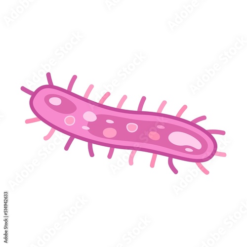 Microorganism. Bacteria, virus, germ, cancer cells, coronavirus in round border. Can be used for epidemic, healthcare, illness