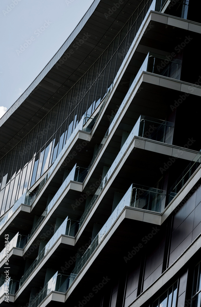 Modern apartment building. Modern apartment building.