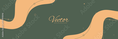Clean Minimal long vector illustration. Abstract hand-drawn illustration of summer background with copy space for text. Facebook cover, Poster, Banner