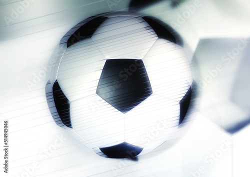 3Dレンダリングのサッカーボールと白い背景