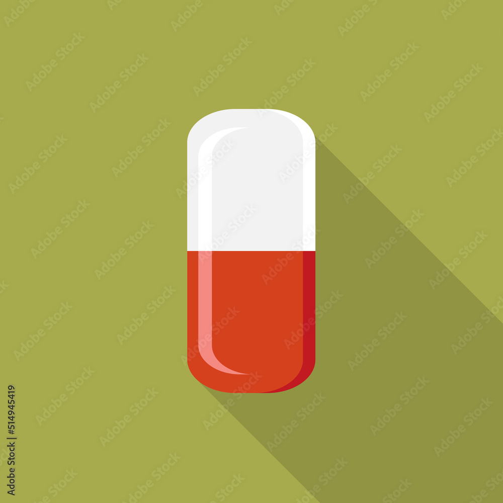 Medicinal tablet, capsule, in flat cartoon style vector illustration. Medicinal tablet, capsule, in flat cartoon style vector illustration.