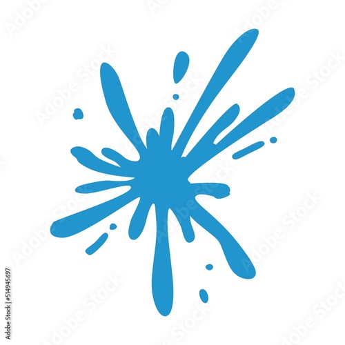 Splash turquoise vector illustration. Collection of colorful splatters of liquid ink of different shapes isolated on white background