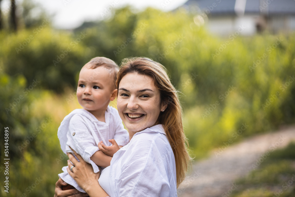 Mom spends time with her son. Happy motherhood. Mom and her baby. Smiling mother and her son. Mom spends time with her son. Happy motherhood. Mom and her baby. Smiling mother and her son.