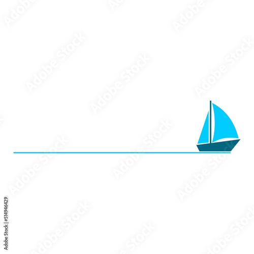 Print op canvas sail boat icon isolated on white background