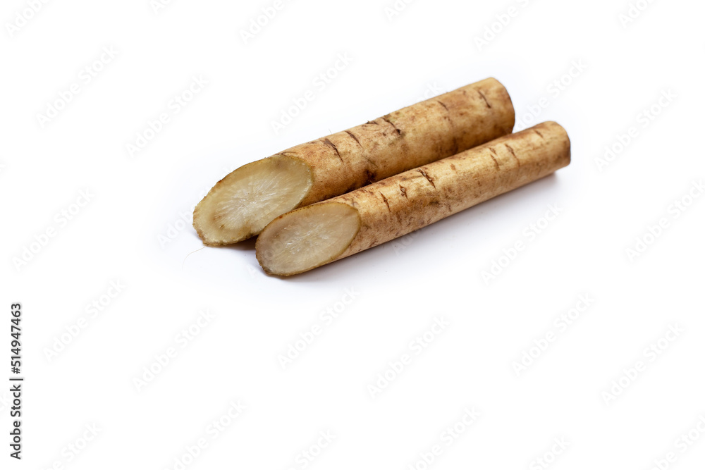 Burdock Root (Gobo) on white background. Burdock Root (Gobo) on white background.