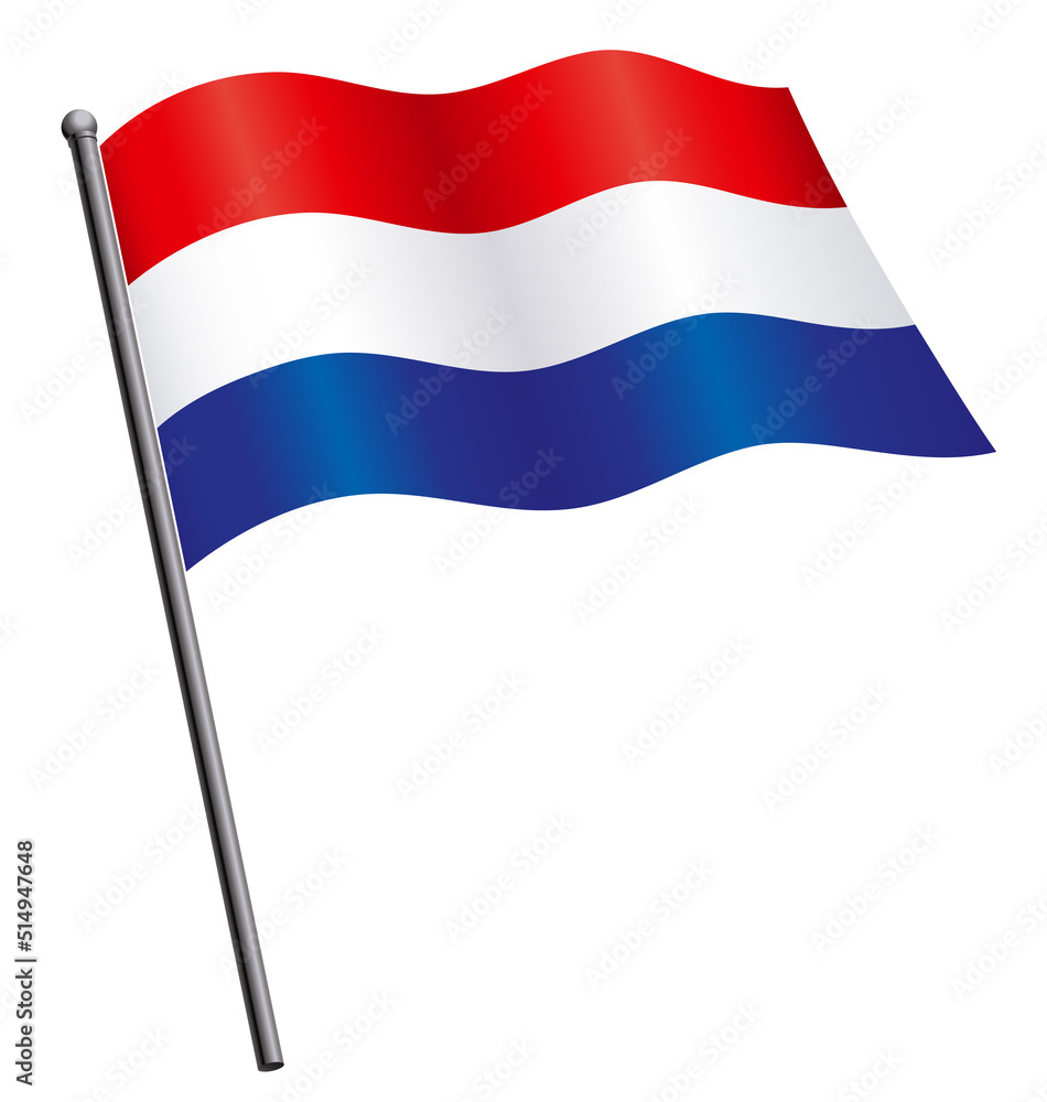dutch holland netherlands flag flying on flagpole dutch holland netherlands flag flying on flagpole
