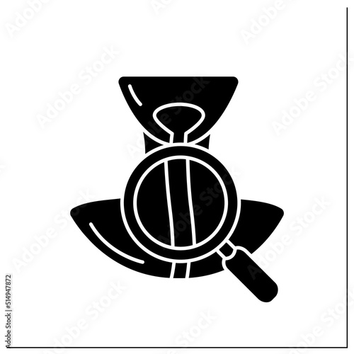 Esophagus glyph icon. Food pipe inflammatory. Diagnosis problem. Human internal organs concept.Filled flat sign. Isolated silhouette vector illustration