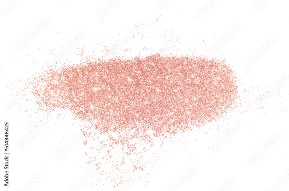 Pink glitter sparkles on white background for your design