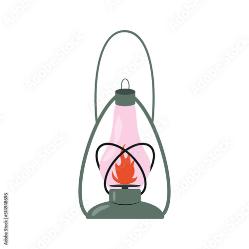 kerosene lantern with fire