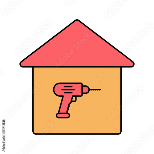 Home repair drill icon vector