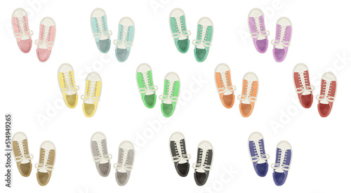 Illustration set of cute sneakers
