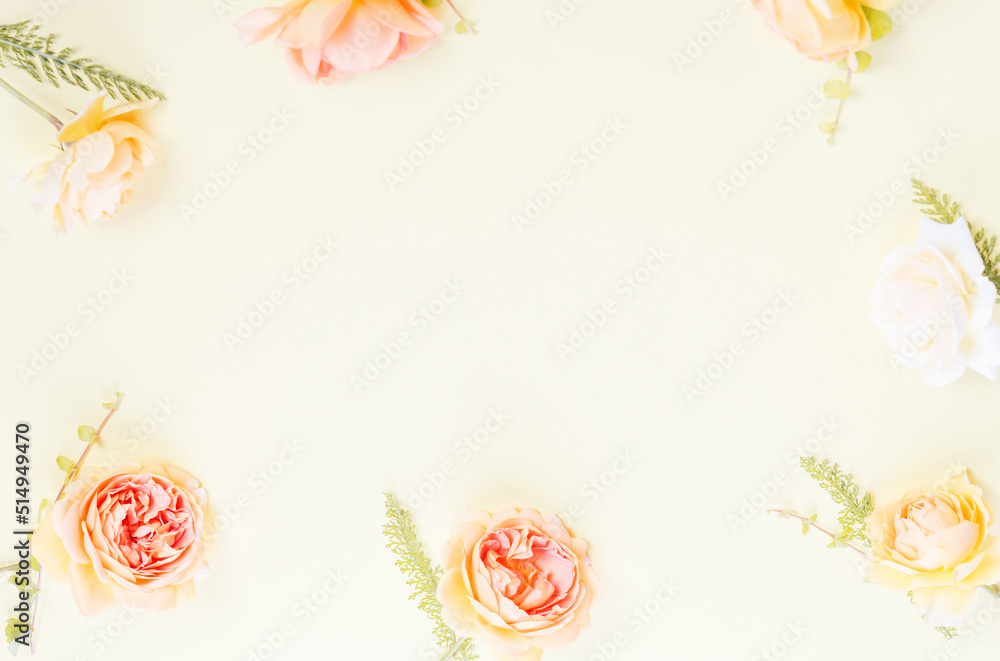 Framework from orange roses on white background. Framework from orange roses on white background.